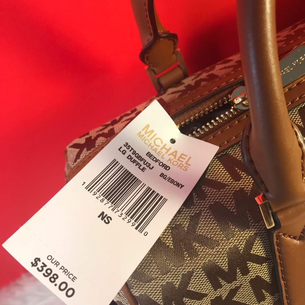 🌺 NEW MK MICHAEL KORS SIGNATURE SATCHEL DUFFLE - Picture 4 of 7